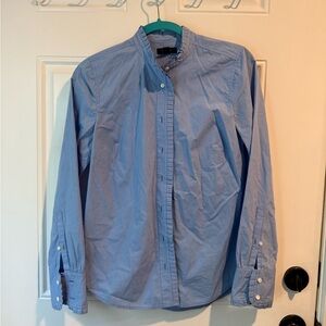 J.Crew Ruffle Mock Neck Button Down Blouse